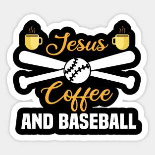 Jesus Coffe and Baseball Sticker